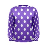 Polka Dots - White on Dark Pastel Purple Women s Sweatshirt