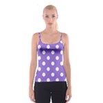 Polka Dots - White on Dark Pastel Purple Spaghetti Strap Top