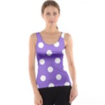 Polka Dots - White on Dark Pastel Purple Tank Top