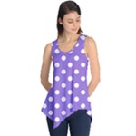 Polka Dots - White on Dark Pastel Purple Sleeveless Tunic