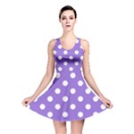 Polka Dots - White on Dark Pastel Purple Reversible Skater Dress