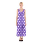 Polka Dots - White on Dark Pastel Purple Full Print Maxi Dress