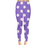 Polka Dots - White on Dark Pastel Purple Women s Leggings