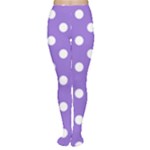 Polka Dots - White on Dark Pastel Purple Women s Tights