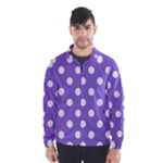 Polka Dots - White on Dark Pastel Purple Wind Breaker (Men)