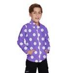 Polka Dots - White on Dark Pastel Purple Wind Breaker (Kids)
