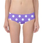 Polka Dots - White on Dark Pastel Purple Classic Bikini Bottoms