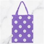 Polka Dots - White on Dark Pastel Purple Classic Tote Bag