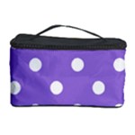 Polka Dots - White on Dark Pastel Purple Cosmetic Storage Case
