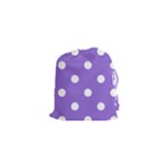 Polka Dots - White on Dark Pastel Purple Drawstring Pouch (XS)