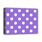 Polka Dots - White on Dark Pastel Purple Deluxe Canvas 16  x 12  (Stretched)