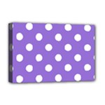 Polka Dots - White on Dark Pastel Purple Deluxe Canvas 18  x 12  (Stretched)