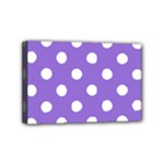 Polka Dots - White on Dark Pastel Purple Mini Canvas 6  x 4  (Stretched)