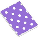 Polka Dots - White on Dark Pastel Purple Large Memo Pads