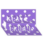 Polka Dots - White on Dark Pastel Purple Best Friends 3D Greeting Card (8x4)