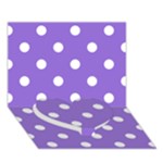 Polka Dots - White on Dark Pastel Purple Heart Bottom 3D Greeting Card (7x5)