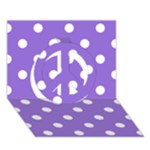 Polka Dots - White on Dark Pastel Purple Peace Sign 3D Greeting Card (7x5)