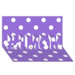 Polka Dots - White on Dark Pastel Purple #1 MOM 3D Greeting Cards (8x4)