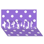 Polka Dots - White on Dark Pastel Purple BEST SIS 3D Greeting Card (8x4)