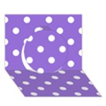 Polka Dots - White on Dark Pastel Purple Circle 3D Greeting Card (7x5)