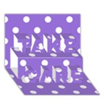 Polka Dots - White on Dark Pastel Purple TAKE CARE 3D Greeting Card (7x5)