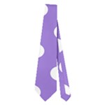 Polka Dots - White on Dark Pastel Purple Necktie (Two Side)