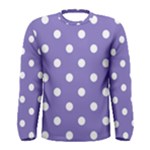 Polka Dots - White on Ube Violet Men s Long Sleeve T-shirt
