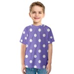 Polka Dots - White on Ube Violet Kid s Sport Mesh Tee
