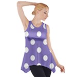 Polka Dots - White on Ube Violet Side Drop Tank Tunic