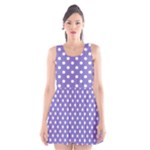 Polka Dots - White on Ube Violet Scoop Neck Skater Dress
