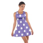 Polka Dots - White on Ube Violet Cotton Racerback Dress