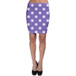 Polka Dots - White on Ube Violet Bodycon Skirt