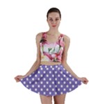 Polka Dots - White on Ube Violet Mini Skirt