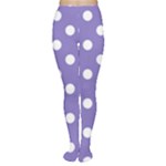 Polka Dots - White on Ube Violet Women s Tights