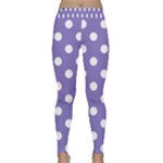 Polka Dots - White on Ube Violet Yoga Leggings
