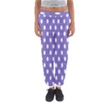 Polka Dots - White on Ube Violet Women s Jogger Sweatpants