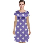 Polka Dots - White on Ube Violet Cap Sleeve Nightdress