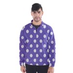 Polka Dots - White on Ube Violet Wind Breaker (Men)