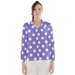 Polka Dots - White on Ube Violet Wind Breaker (Women)