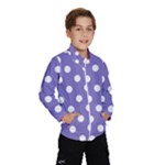 Polka Dots - White on Ube Violet Wind Breaker (Kids)