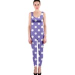 Polka Dots - White on Ube Violet OnePiece Catsuit