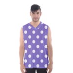 Polka Dots - White on Ube Violet Men s Basketball Tank Top