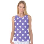 Polka Dots - White on Ube Violet Women s Basketball Tank Top
