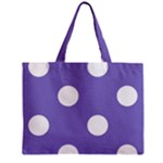 Polka Dots - White on Ube Violet Zipper Mini Tote Bag