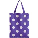 Polka Dots - White on Ube Violet Zipper Classic Tote Bag