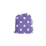 Polka Dots - White on Ube Violet Drawstring Pouch (XS)