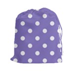 Polka Dots - White on Ube Violet Drawstring Pouch (XXl)