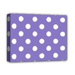 Polka Dots - White on Ube Violet Deluxe Canvas 14  x 11  (Stretched)