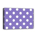 Polka Dots - White on Ube Violet Deluxe Canvas 18  x 12  (Stretched)