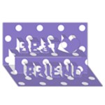 Polka Dots - White on Ube Violet Best Friends 3D Greeting Card (8x4)
